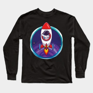 Astronaut Rides Rocket Long Sleeve T-Shirt